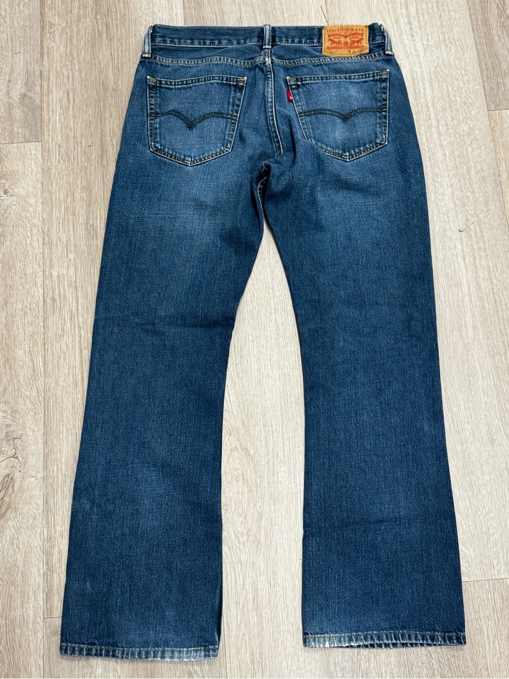 Levis 527 Jeans Mens 33x32 Blue Slim Bootcut Dark Wash Denim Western R TAB Fade